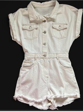 Cotton On White Denim Button-Front Detail